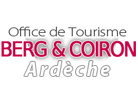 Logo rouge, gris et blanc de l'Office de tourisme de Barg et Coiron